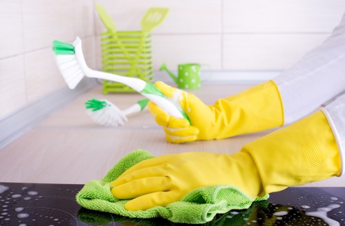 Treating carpet stains and traffic lanes during cleaning